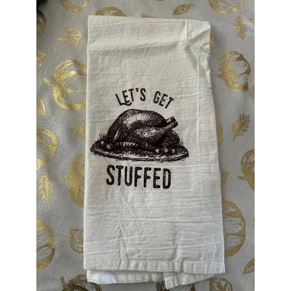 Let’s get stuffed turkey kitchen linen towel